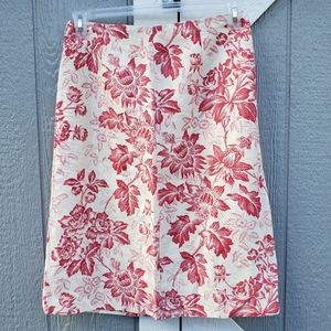 J. Crew Floral Linen/Cotton Pencil Skirt